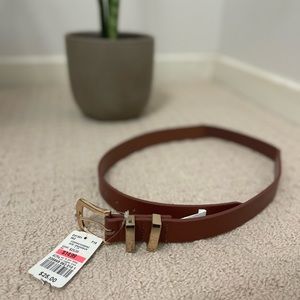 Le Chateau Brown Leather Stretchable Belt (NWT)